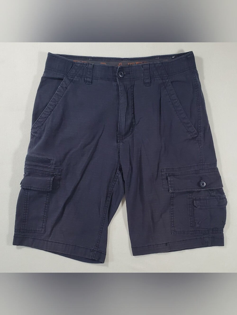 Wearfirst Men's Free-Band Cargo Shorts Size 32 Navy Blue Stretch Cotton Gorpcore